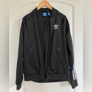Adidas Originals Track Womens Black Three Stripe Big TreFoil On Back Size XS